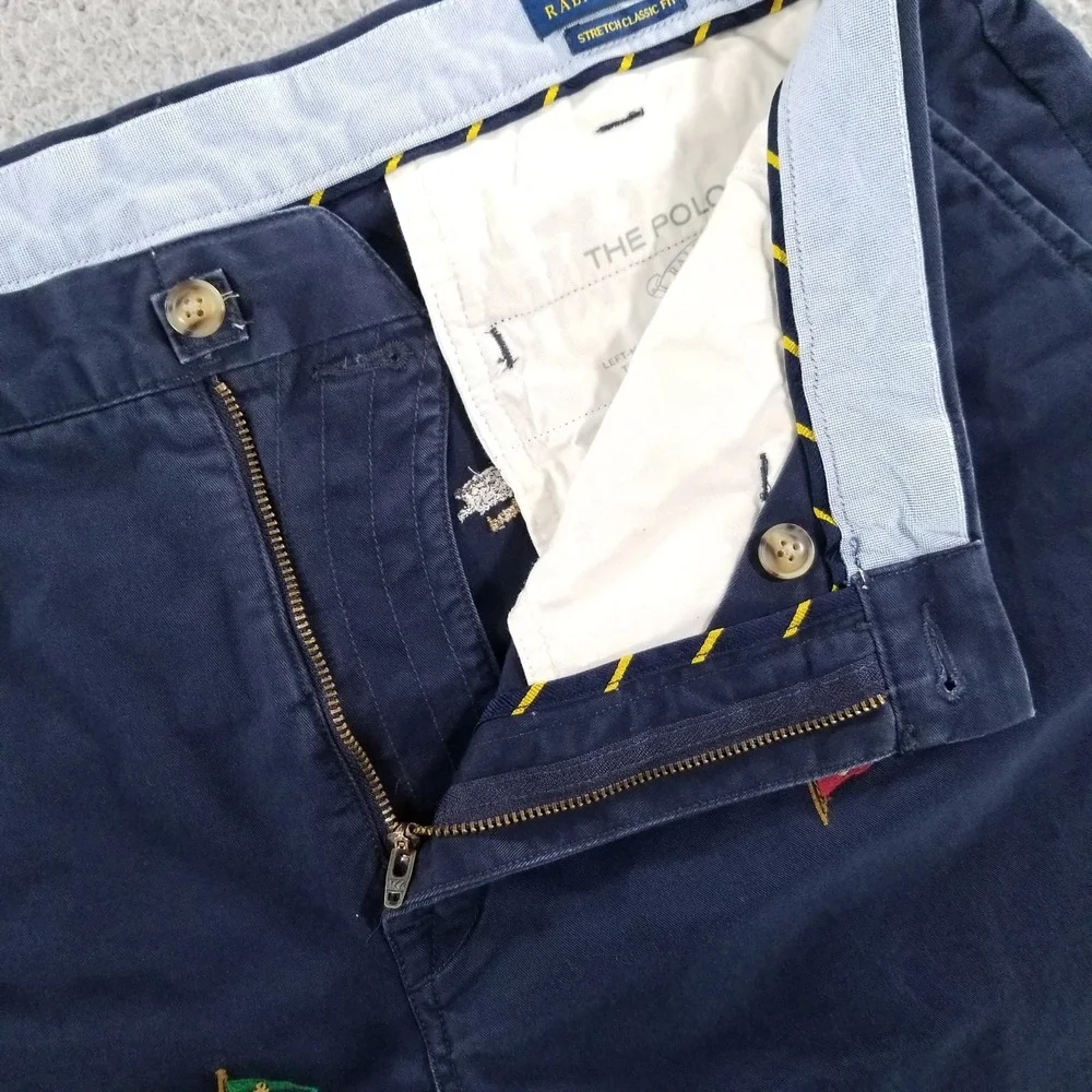 Polo Ralph Lauren Shorts Mens 38 Blue Nautical Stretch Classic Fit Chino Twill
